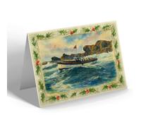 CHRISTMAS NOTELET - The Cornish Belle At Seal Island, St Ives - Vintage Art Style