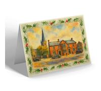 CHRISTMAS NOTELET - The Crooked Spire, Chesterfield - Vintage Art Style