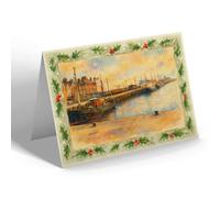 CHRISTMAS NOTELET - The Docks & Fish Market, Lowestoft - Vintage Art Style