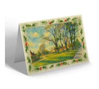CHRISTMAS NOTELET - The Five Elms, The Green, Stone - Vintage Art Style