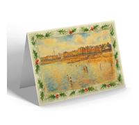 CHRISTMAS NOTELET - The Foreshore, Central Promenade, Morecambe - Vintage Art Style