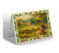 CHRISTMAS NOTELET - The Grounds. Roche Abbey, Doncaster - Vintage Art Style