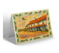 CHRISTMAS NOTELET - The Hare & Hounds, Sidbury - Vintage Art Style
