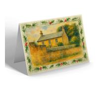 CHRISTMAS NOTELET - The Hermitage, Lowick - Vintage Art Style