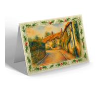 CHRISTMAS NOTELET - The Hermitage, Ringmore, Near Shaldon - Vintage Art Style
