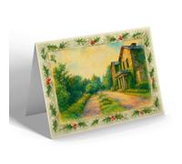 CHRISTMAS NOTELET - The House, The Hermitage, Caton - Vintage Art Style