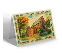 CHRISTMAS NOTELET - The Little Church, Thornton Cleveleys - Vintage Art Style