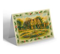 CHRISTMAS NOTELET - The Manor House, Upper Slaughter (b) - Vintage Art Style