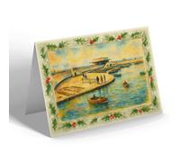CHRISTMAS NOTELET - The Marine Boating Lake, New Brighton - Vintage Art Style