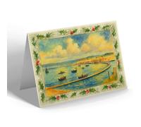CHRISTMAS NOTELET - The Marine Lake, Burnham-on-Sea - Vintage Art Style