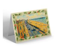 CHRISTMAS NOTELET - The Marine Walk from West, Worthing - Vintage Art Style