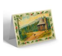 CHRISTMAS NOTELET - The Memorial Hut, Puck's Glen - Vintage Art Style