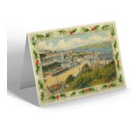 CHRISTMAS NOTELET - The Moor from Wellington Terrace, Falmouth - Vintage Art Style