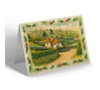 CHRISTMAS NOTELET - The Old Cottage, Dulverton - Vintage Art Style