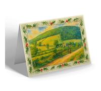 CHRISTMAS NOTELET - The old Parish Church, Llanwrtyd Wells - Vintage Art Style