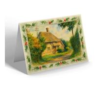 CHRISTMAS NOTELET - The Old Roman Shop, Bignor - Vintage Art Style