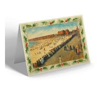 CHRISTMAS NOTELET - The Pier & Sands, Lowestoft (b) - Vintage Art Style