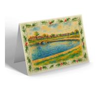 CHRISTMAS NOTELET - The Pool Batchley Estate, Redditch - Vintage Art Style