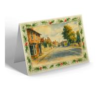 CHRISTMAS NOTELET - The Portsmouth Road, Cobham - Vintage Art Style