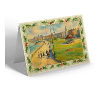 CHRISTMAS NOTELET - The Promenade, West End, Morecambe - Vintage Art Style