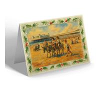 CHRISTMAS NOTELET - The Sands & Grand Pier, Weston-super-Mare - Vintage Art Style