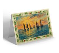 CHRISTMAS NOTELET - The Scotch Fleet off Lowestoft Casting Off - Vintage Art Style