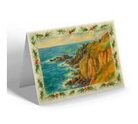 CHRISTMAS NOTELET - The Sea Gulls' Sanctuary At Land's End - Vintage Art Style