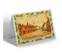 CHRISTMAS NOTELET - The Square, Repton (b) - Vintage Art Style