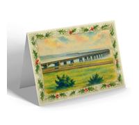 CHRISTMAS NOTELET - The Tay Bridge - Vintage Art Style