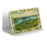 CHRISTMAS NOTELET - The Three Lochs, Tayvallich - Vintage Art Style