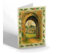 CHRISTMAS NOTELET - The Tower, Fountains Abbey - Vintage Art Style