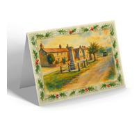 CHRISTMAS NOTELET - The War Memorial, Great Longstone - Vintage Art Style