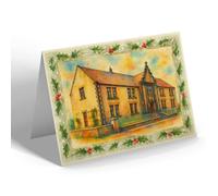 CHRISTMAS NOTELET - The War Memorial Institute, Sanquhar - Vintage Art Style