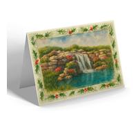 CHRISTMAS NOTELET - The Waterfall, St Annes-on-the-Sea - Vintage Art Style