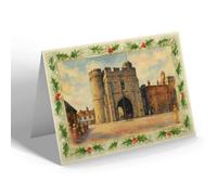 CHRISTMAS NOTELET - The West Gate, Canterbury (a) - Vintage Art Style