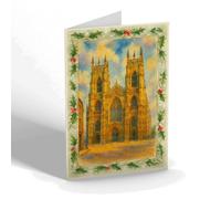 CHRISTMAS NOTELET - The Western Front, York Minster (b) - Vintage Art Style