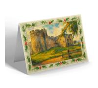 CHRISTMAS NOTELET - The Wye Valley. Chepstow Castle - Vintage Art Style