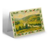 CHRISTMAS NOTELET - The Wye Valley. Kerne Bridge - Vintage Art Style