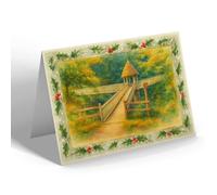 CHRISTMAS NOTELET - Three Ends Bridge, St Ann's, Moffat - Vintage Art Style