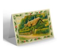 CHRISTMAS NOTELET - Three Old Maids Cottage Lee (Built 1653) - Vintage Art Style