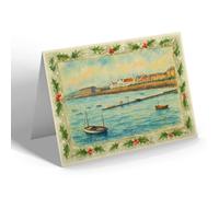 CHRISTMAS NOTELET - Tower & Prom from Central Pier, Morecambe - Vintage Art Style