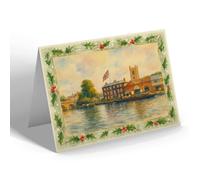 CHRISTMAS NOTELET - Up the River, Henley-on-Thames - Vintage Art Style