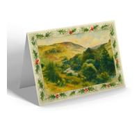 CHRISTMAS NOTELET - Valley of Wye, Near Llandrindod Wells - Vintage Art Style