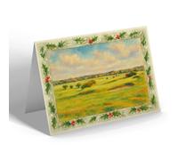 CHRISTMAS NOTELET - View Across the Links, Rowlands Castle - Vintage Art Style