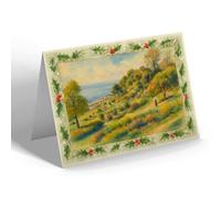 CHRISTMAS NOTELET - View from Flower Gardens, Westcliff-on-Sea - Vintage Art Style