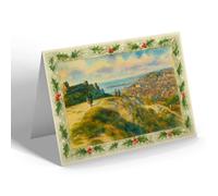 CHRISTMAS NOTELET - View Of Hastings from West Hill - Vintage Art Style