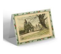 CHRISTMAS NOTELET - Vintage Cheshire - Entrance To Peckforton Castle, Beeston