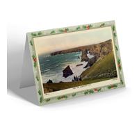 CHRISTMAS NOTELET - Vintage Cornwall - High Tide, Bedruthan Steps (b)