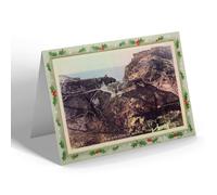 CHRISTMAS NOTELET - Vintage Cornwall - King Arthur's Castle & Island Keep Tintagel b