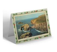 CHRISTMAS NOTELET - Vintage Cornwall Looking To Hotel from Cam Greeb To Lands End b